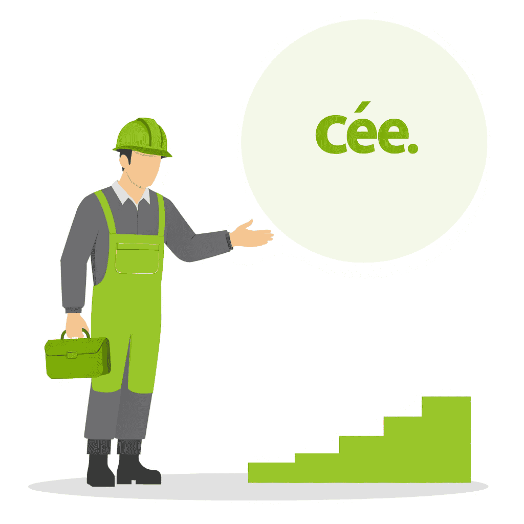 Illustration d'un ouvrier présentant CEE